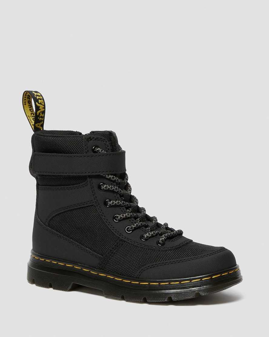 schwarze dr. martens combs tech kinder-freizeitstiefel
