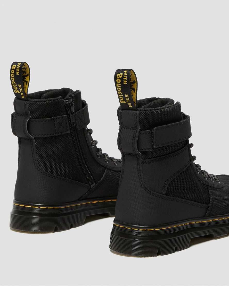 schwarze dr. martens combs tech kinder-freizeitstiefel