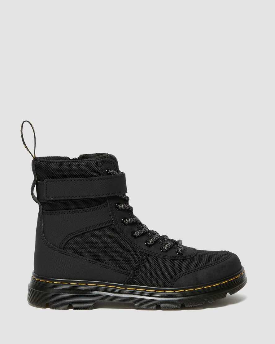 schwarze dr. martens combs tech kinder-freizeitstiefel