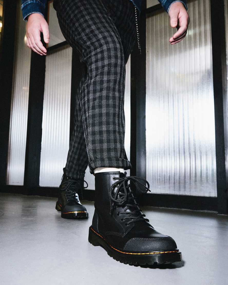 schwarze dr. martens 1460 overlay kinder-freizeitstiefel
