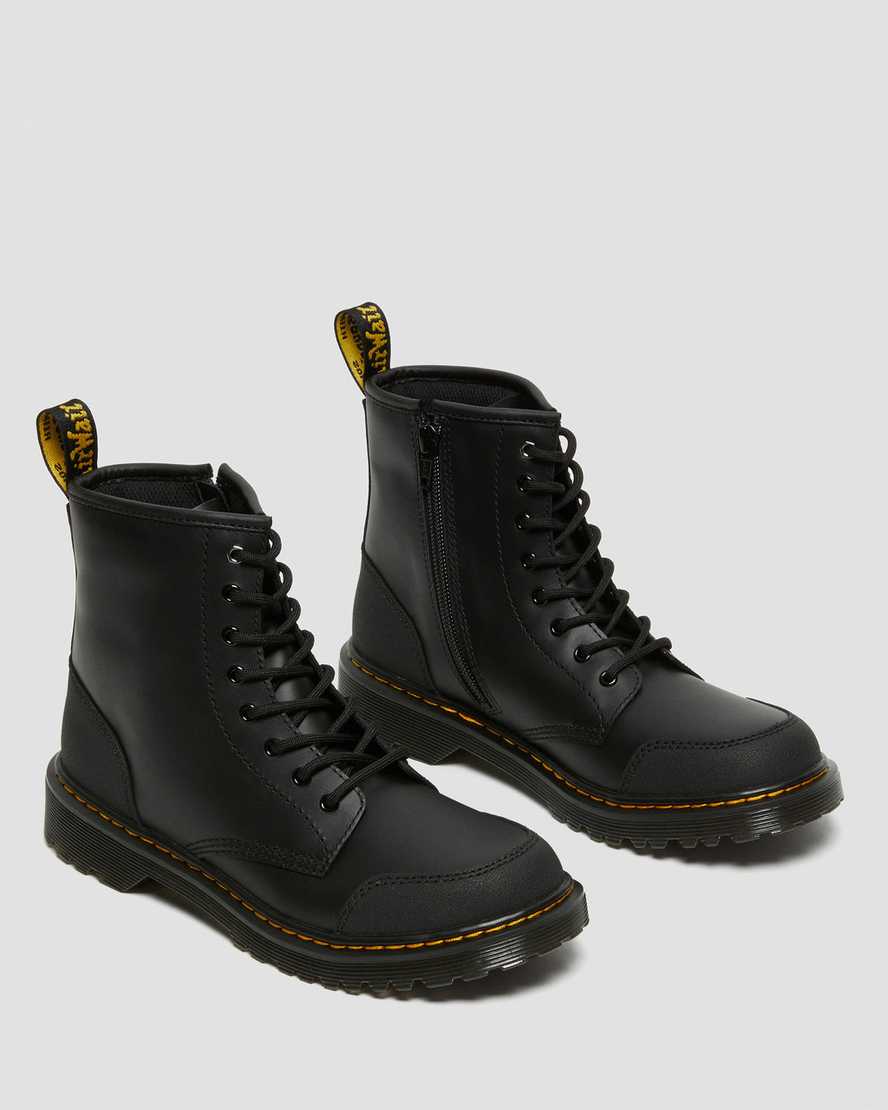 schwarze dr. martens 1460 overlay kinder-freizeitstiefel