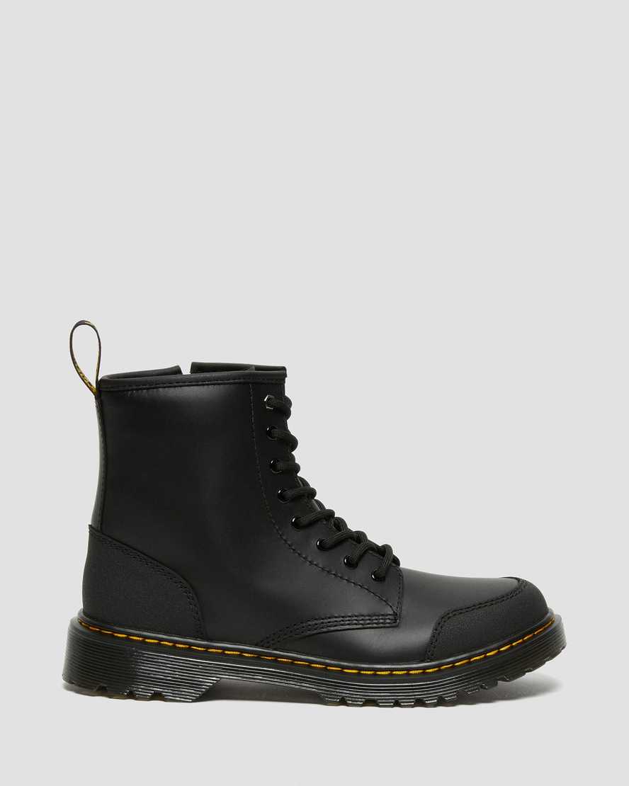 schwarze dr. martens 1460 overlay kinder-freizeitstiefel