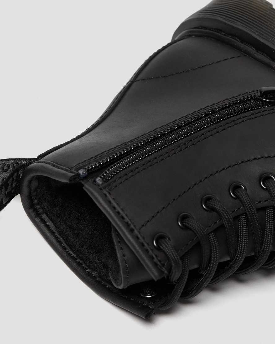 schwarze dr. martens 1460 kinder-freizeitstiefel mit kunstfell