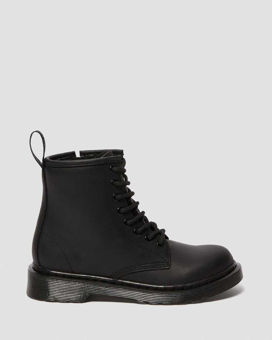 schwarze dr. martens 1460 kinder-freizeitstiefel mit kunstfell