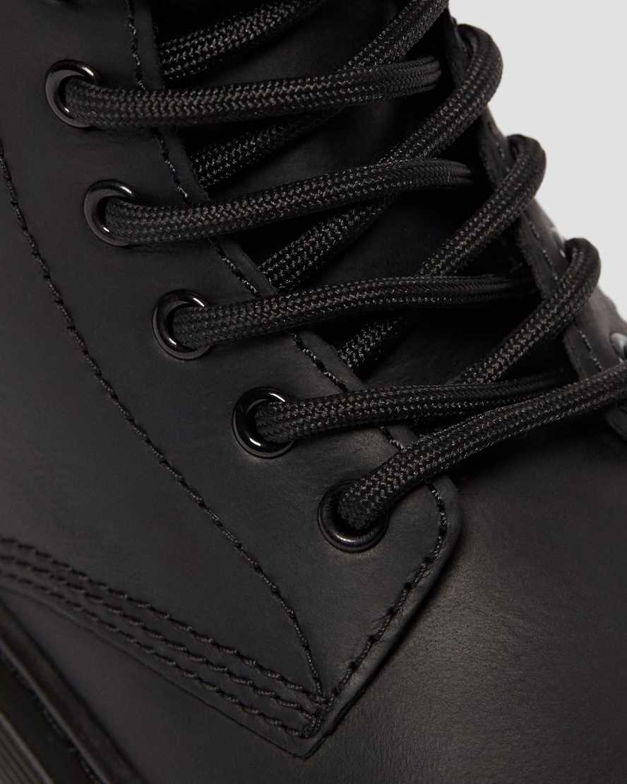 schwarze dr. martens 1460 kinder-freizeitstiefel mit kunstfell