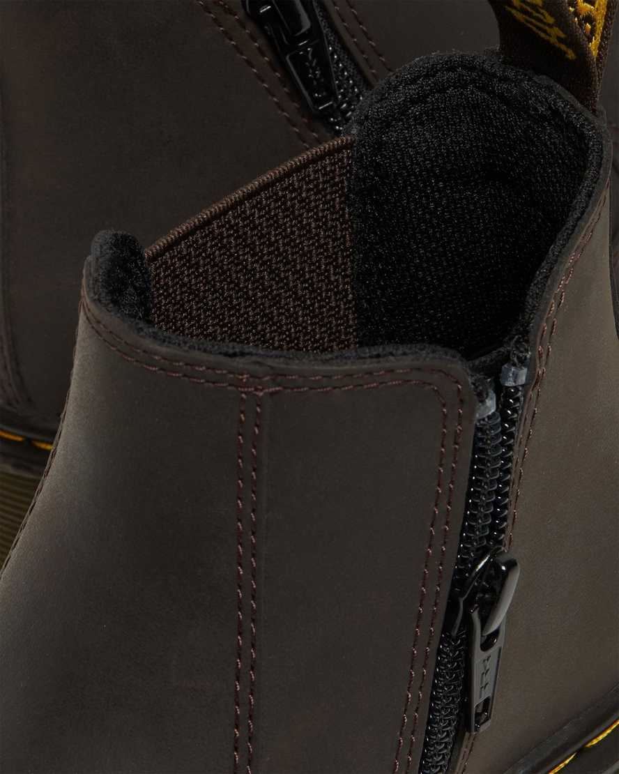 dunkelbraune dr. martens 2976 wildhorse chelsea boots für kinder