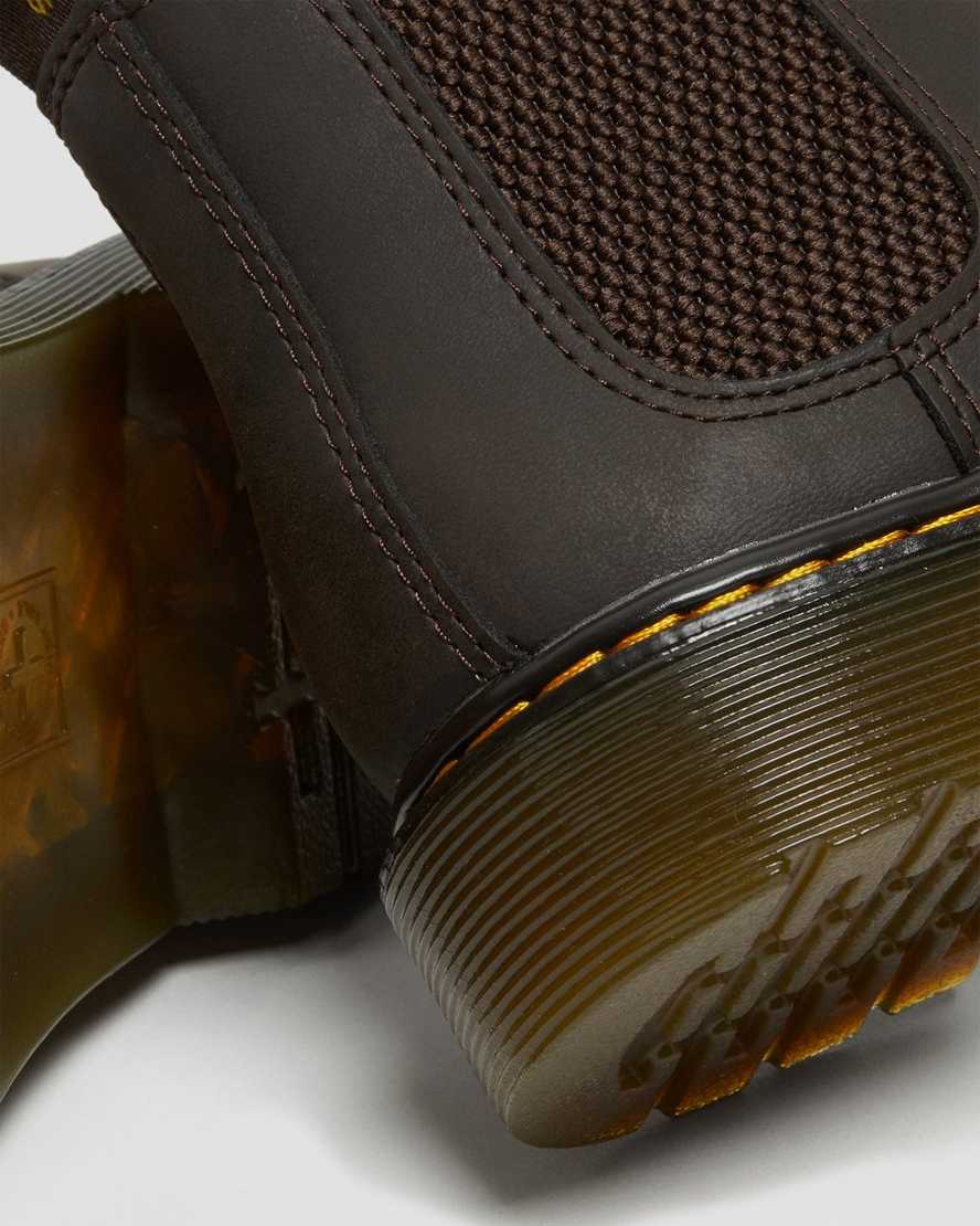 dunkelbraune dr. martens 2976 wildhorse chelsea boots für kinder