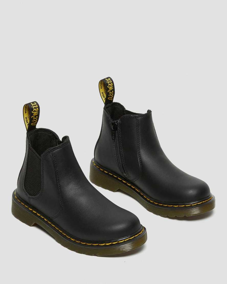 schwarze dr. martens 2976 softy t chelsea boots für kinder