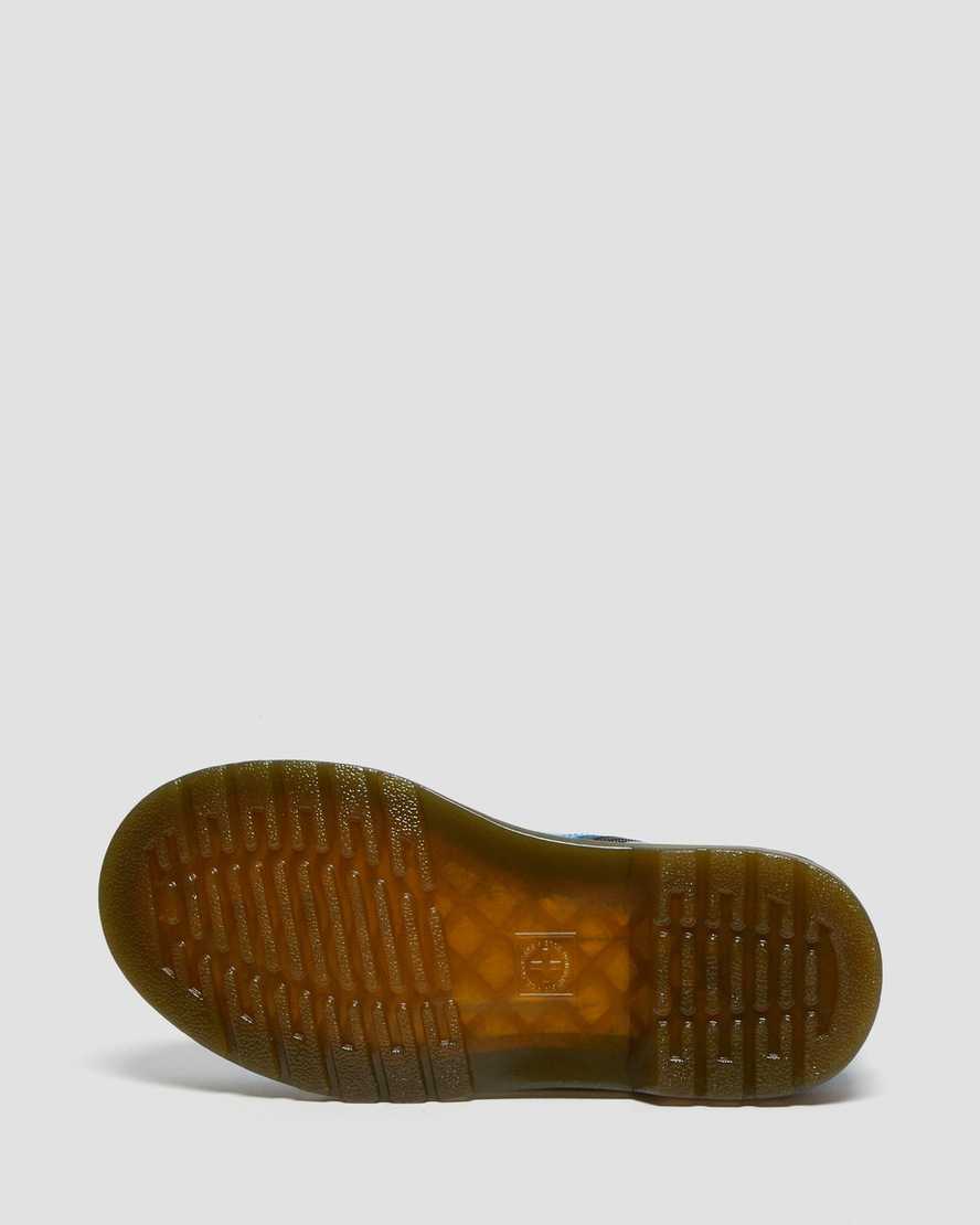 blaue dr. martens 1460 lackleder-schnürstiefel für kinder