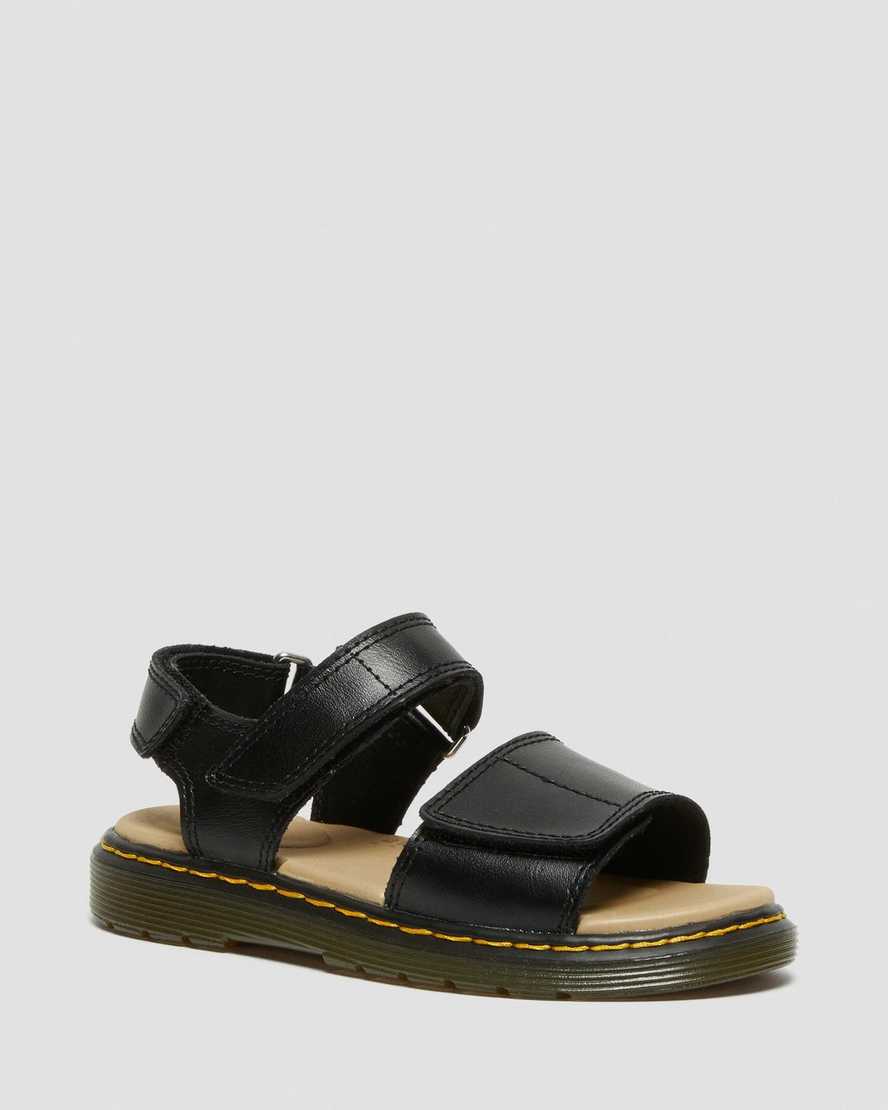 schwarze dr. martens romi klettverschluss-kindersandalen