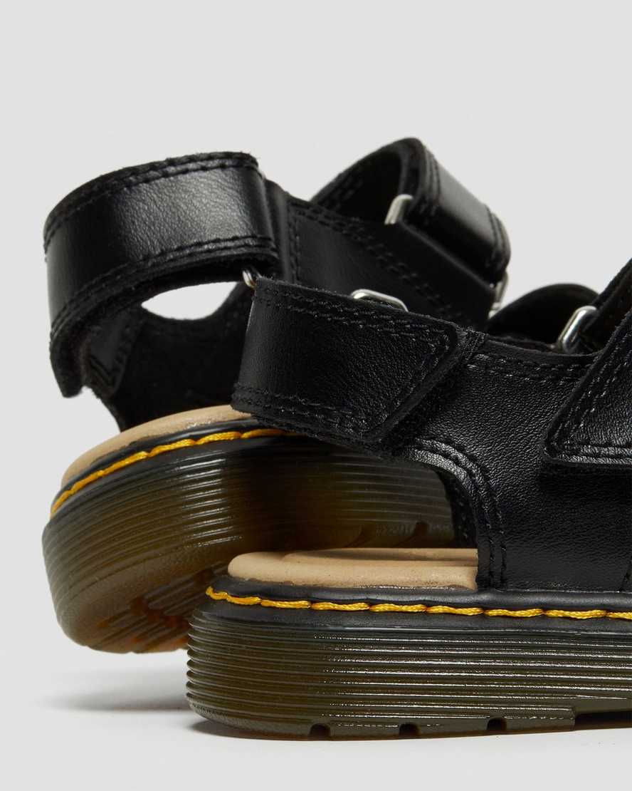schwarze dr. martens romi klettverschluss-kindersandalen