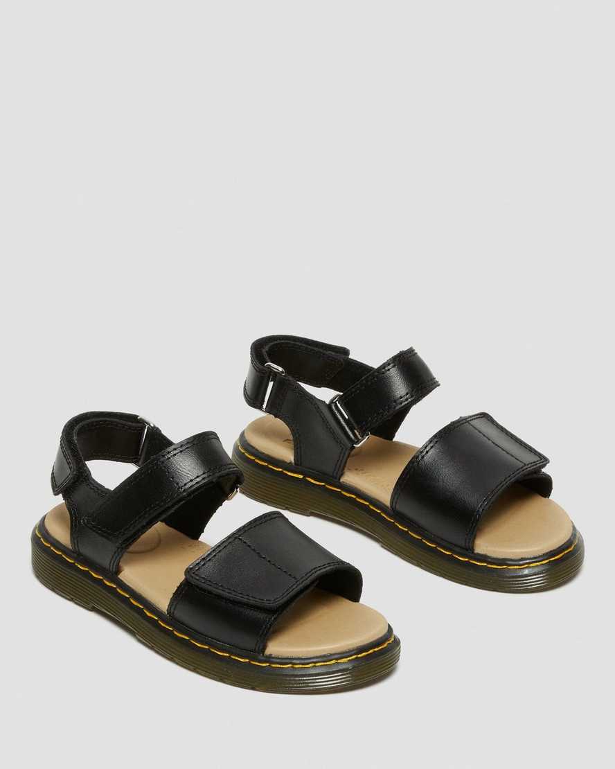 schwarze dr. martens romi klettverschluss-kindersandalen
