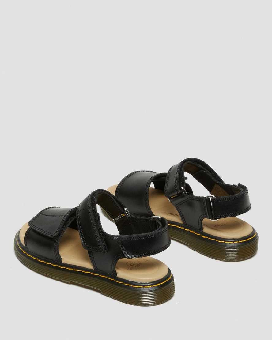 schwarze dr. martens romi klettverschluss-kindersandalen
