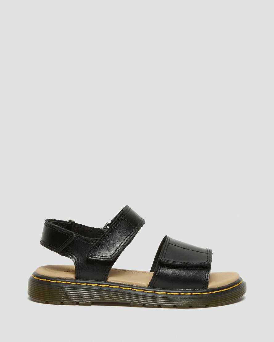 schwarze dr. martens romi klettverschluss-kindersandalen