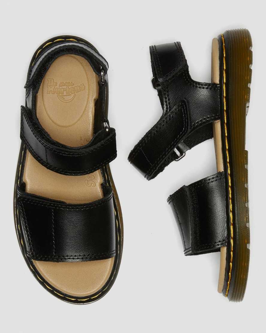 schwarze dr. martens romi klettverschluss-kindersandalen