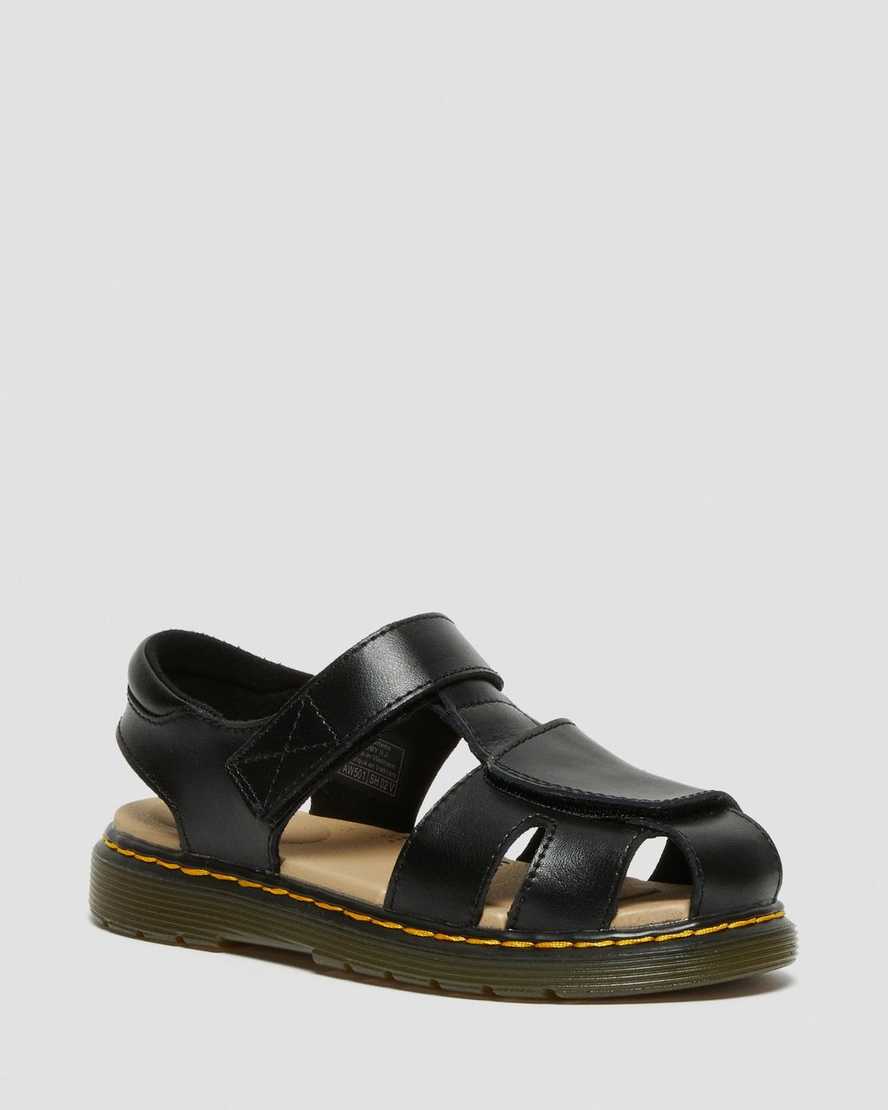schwarze dr. martens moby ii klettverschluss-kindersandalen