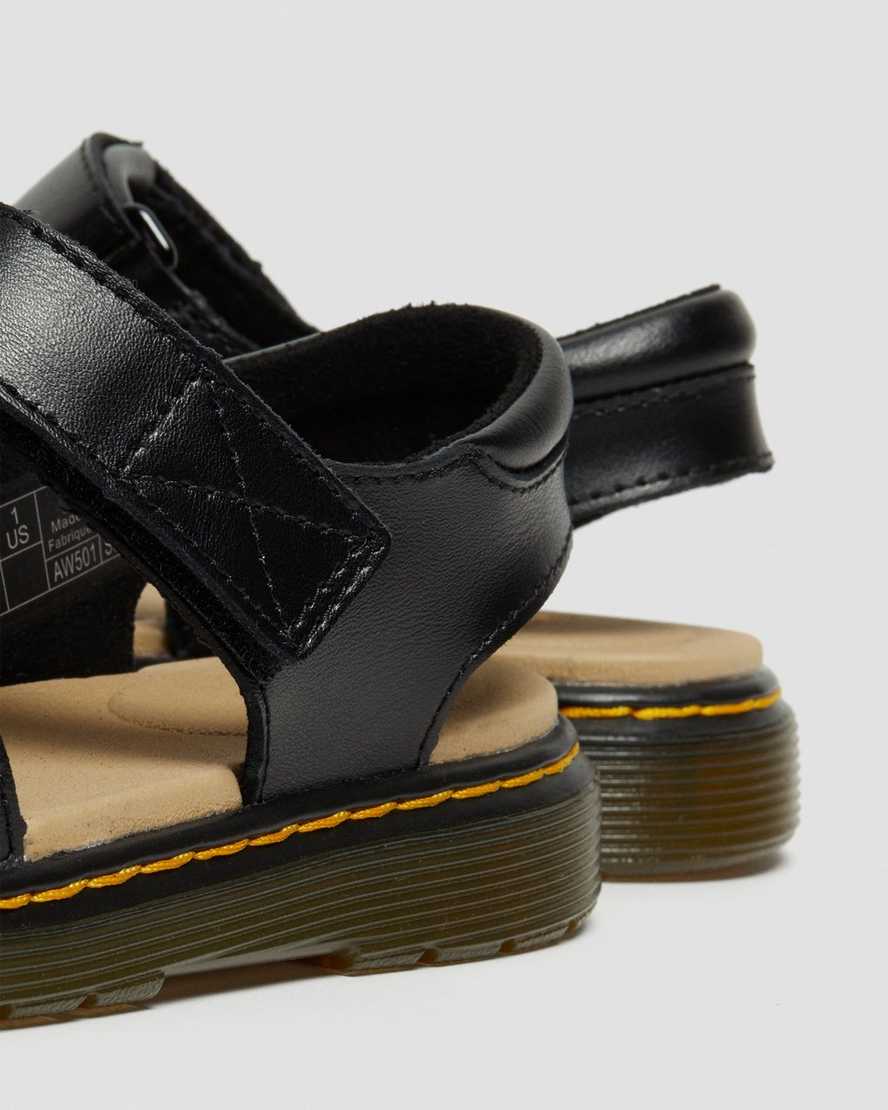 schwarze dr. martens moby ii klettverschluss-kindersandalen