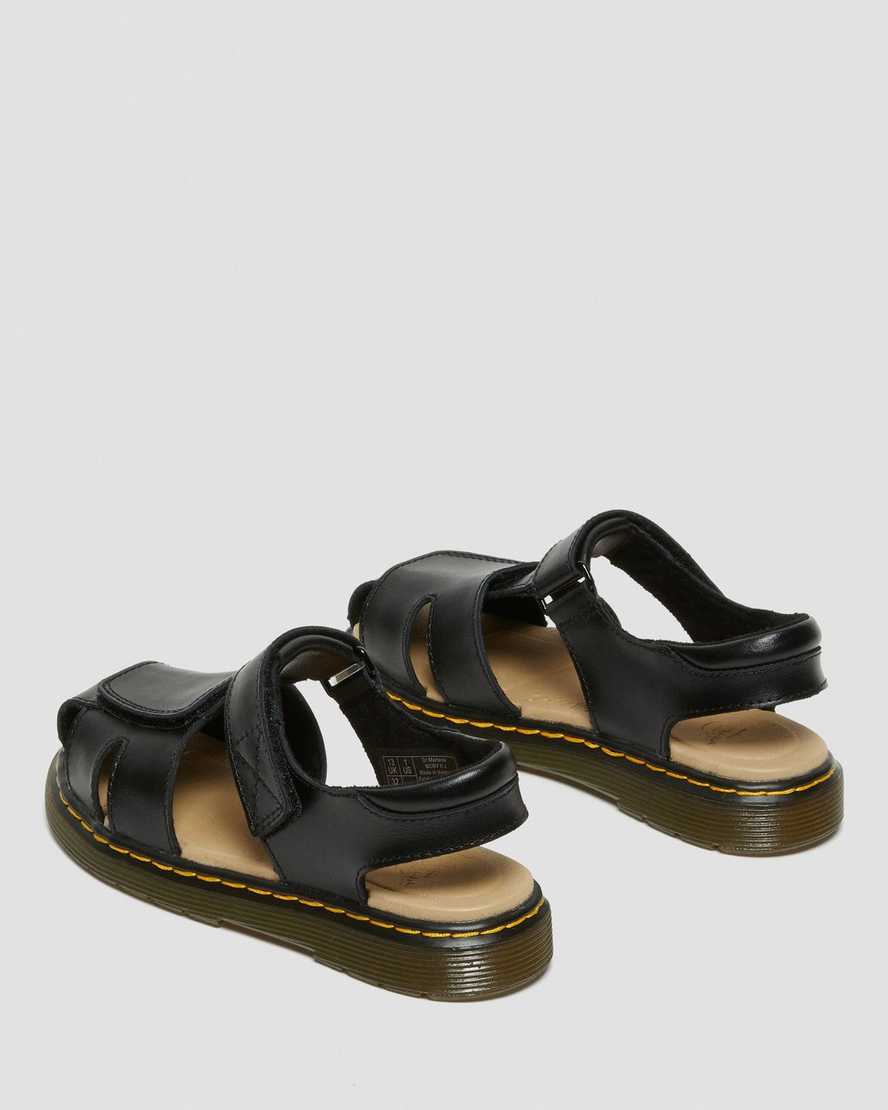 schwarze dr. martens moby ii klettverschluss-kindersandalen
