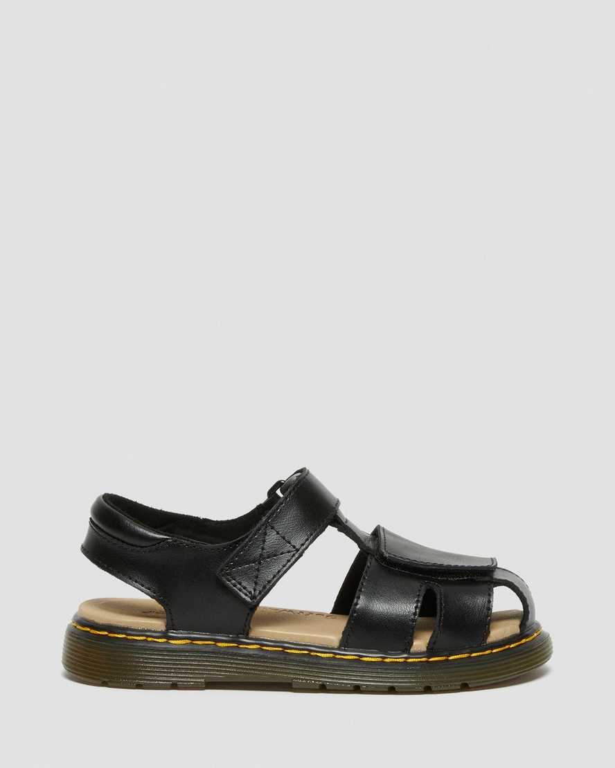 schwarze dr. martens moby ii klettverschluss-kindersandalen