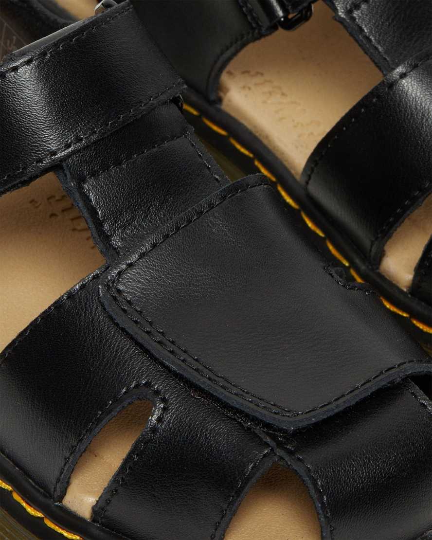 schwarze dr. martens moby ii klettverschluss-kindersandalen