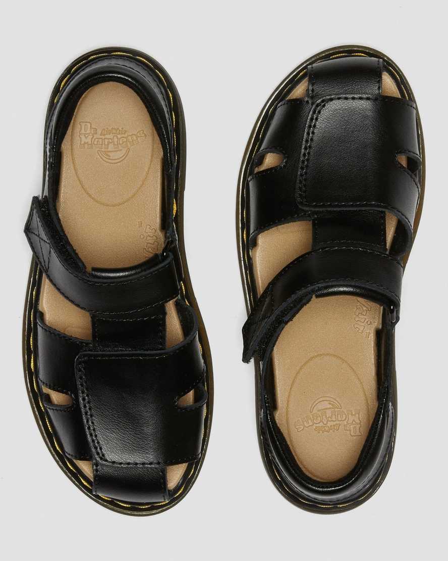 schwarze dr. martens moby ii klettverschluss-kindersandalen