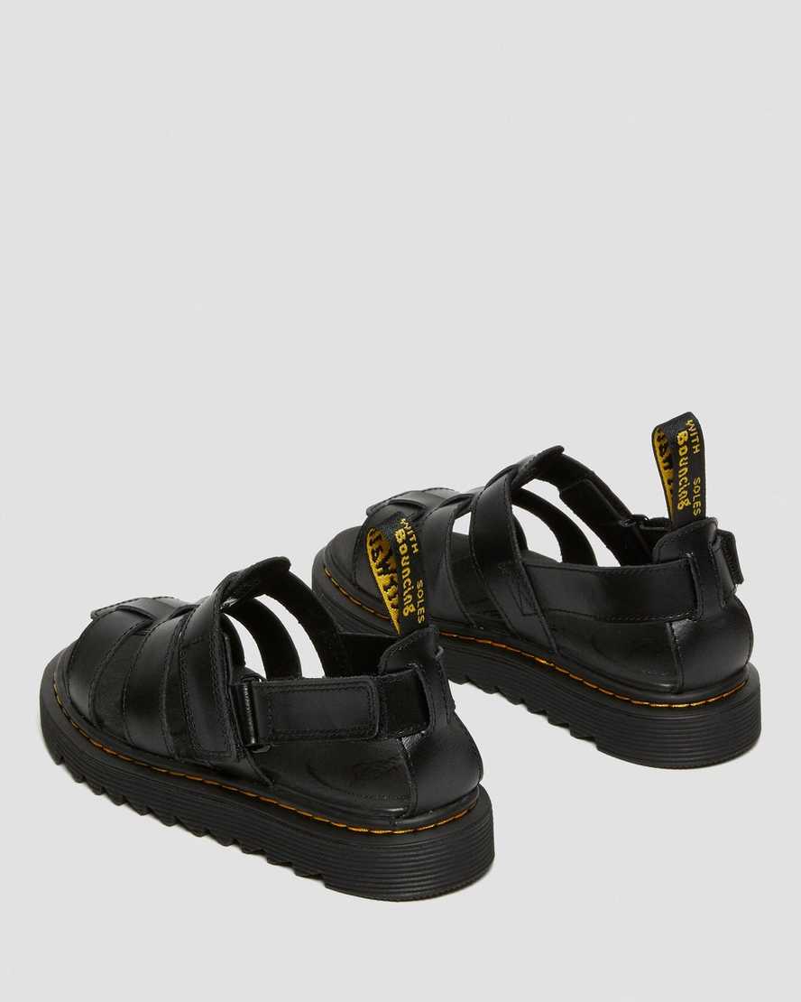 schwarze dr. martens kindersandalen mit frotteeriemen