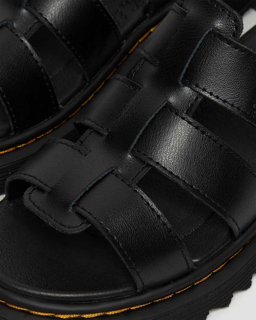 schwarze dr. martens kindersandalen mit frotteeriemen