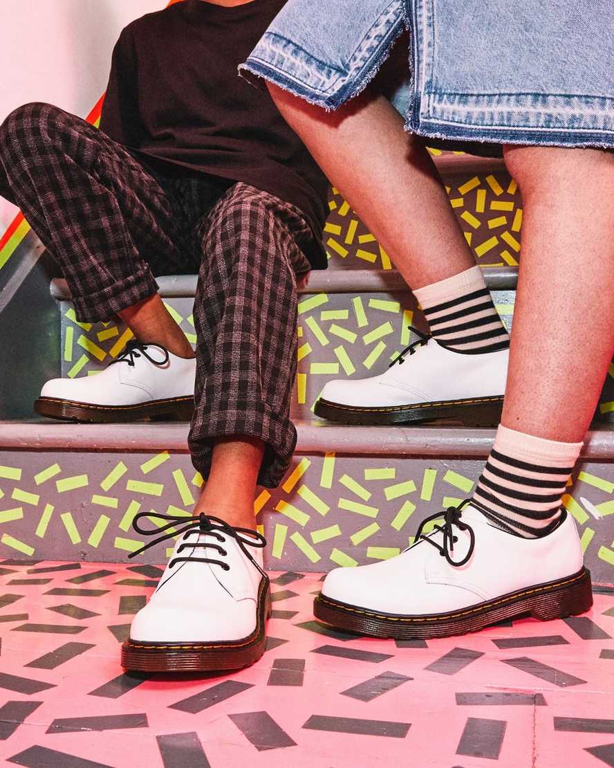 weiße dr. martens 1461 schnürschuhe für kinder