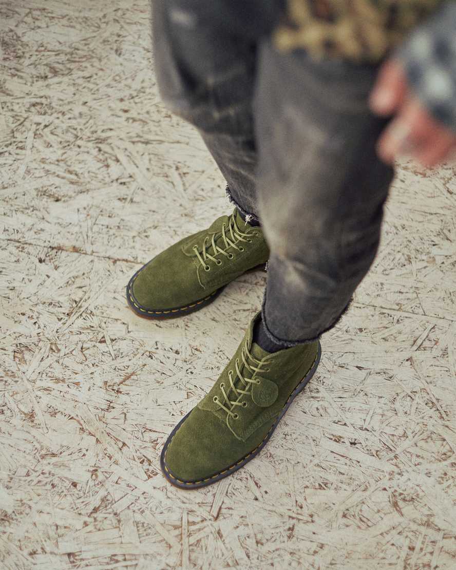 olivgrüne dr. martens 101 herren-ankle-boots