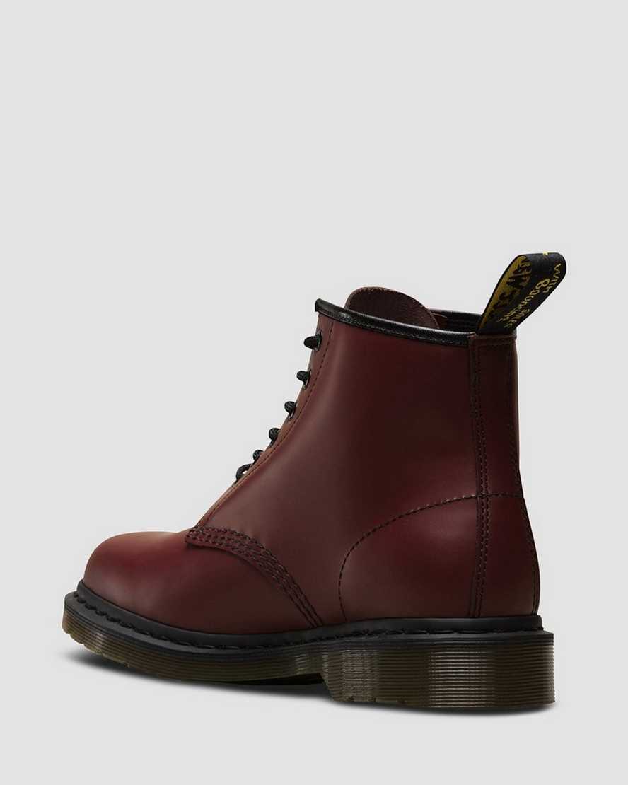 rote dr. martens 101 smooth herren-ankle-boots