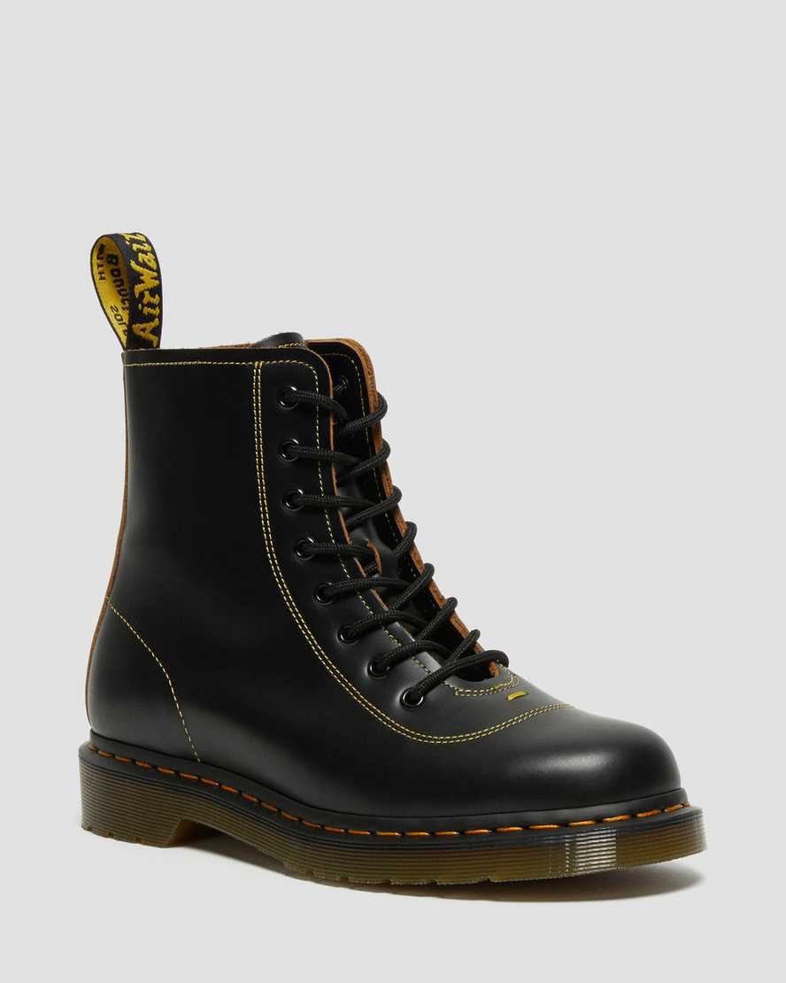 schwarze dr. martens pharamond vintage smooth herren-ankle-boots