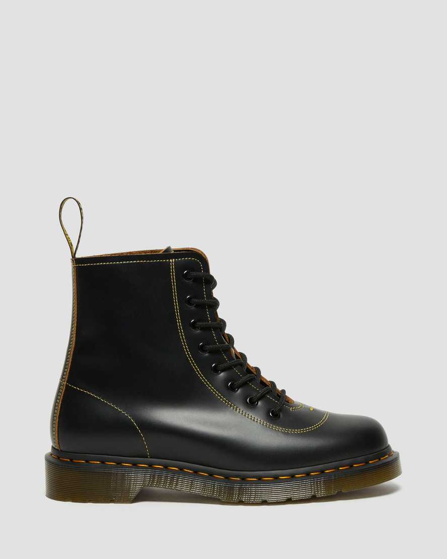 schwarze dr. martens pharamond vintage smooth herren-ankle-boots