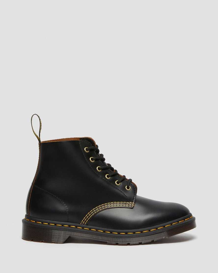 schwarze dr. martens 101 vintage smooth herren-ankle-boots