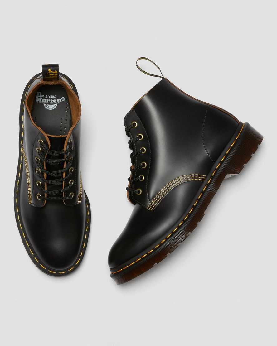 schwarze dr. martens 101 vintage smooth herren-ankle-boots