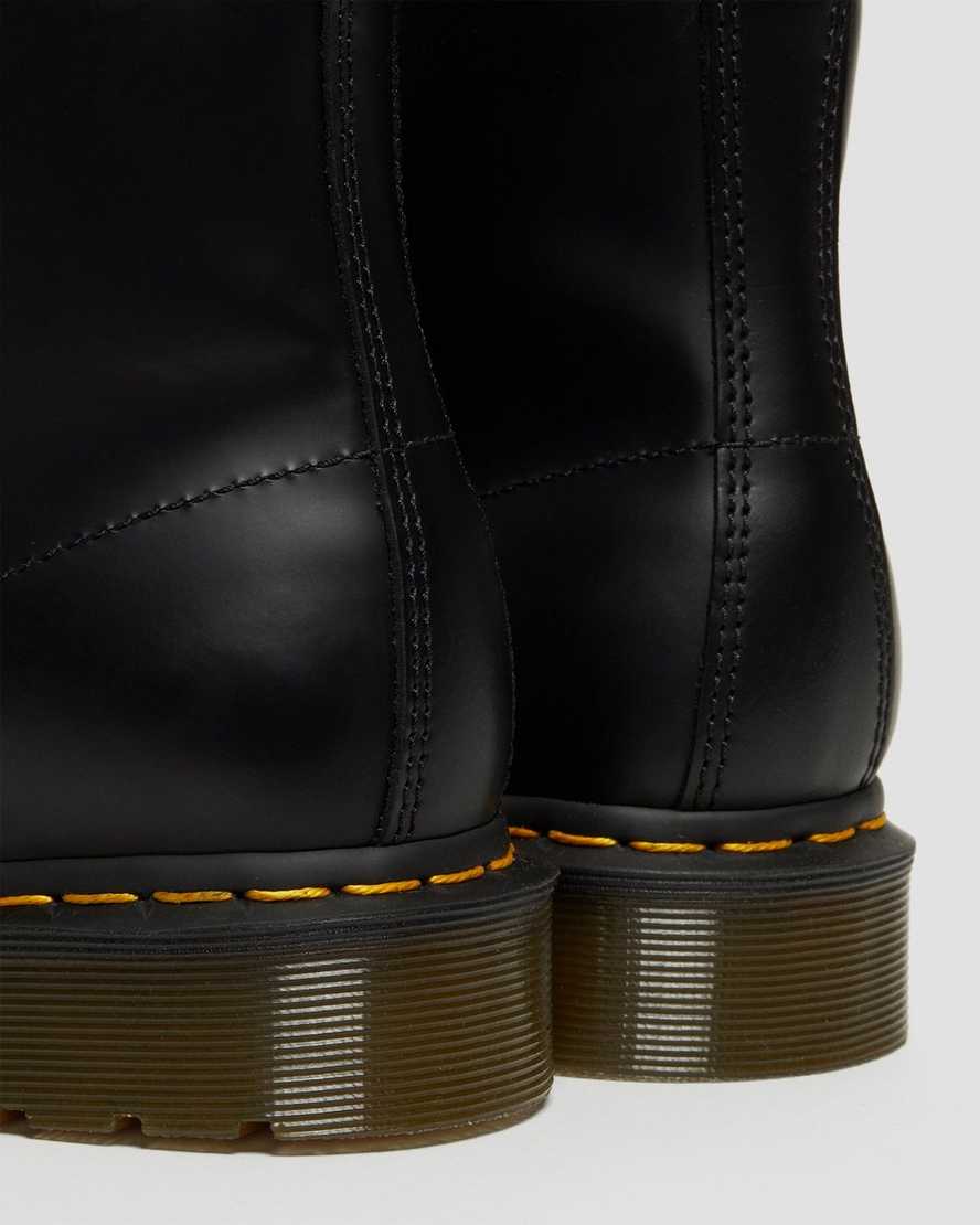 schwarze dr. martens 101 yellow stitch smooth herren-ankle-boots
