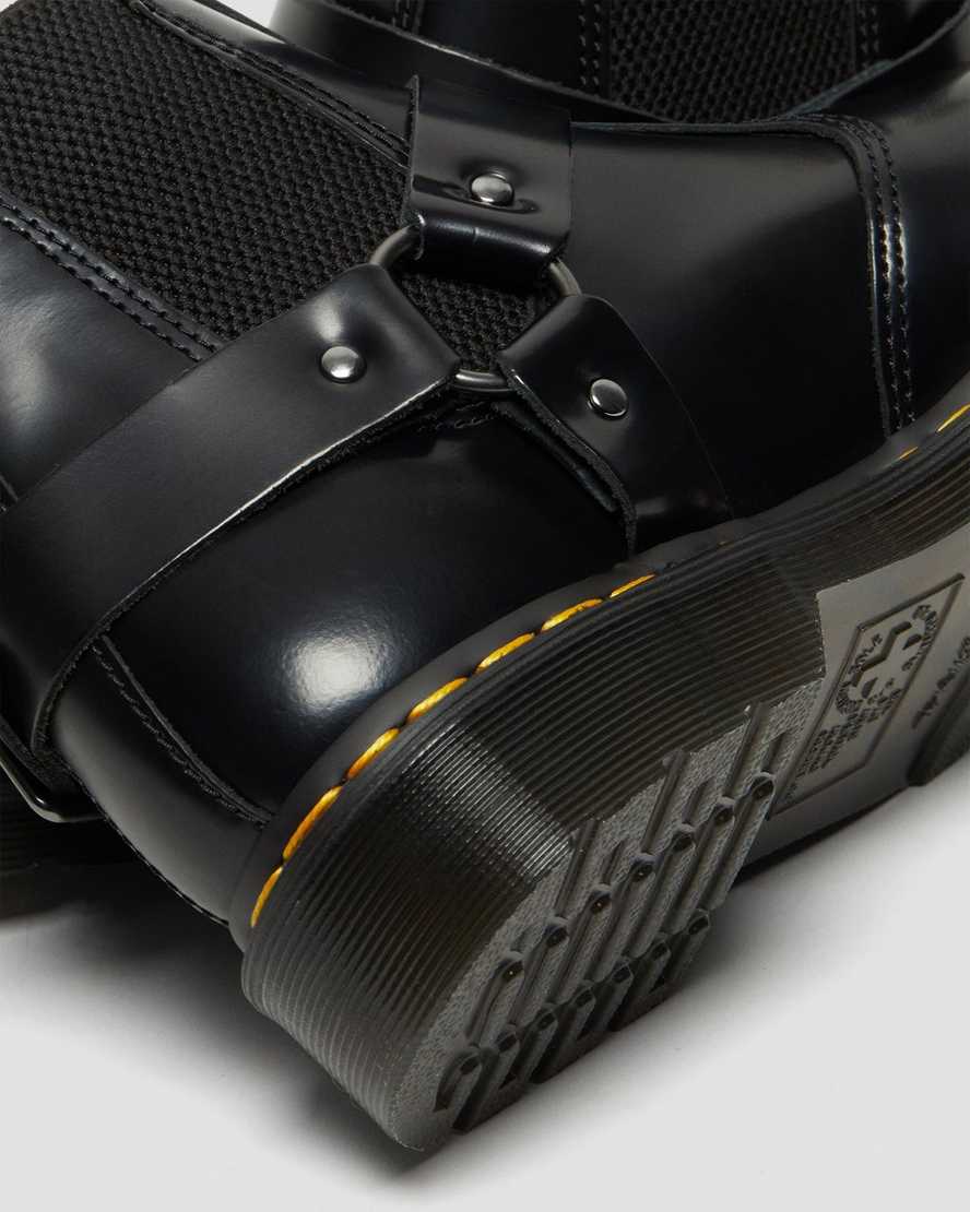 schwarze dr. martens wincox smooth herren-schnallenstiefel