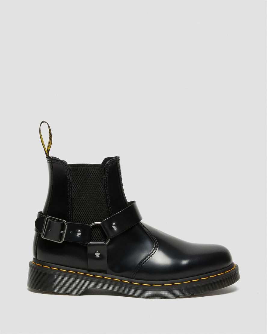 schwarze dr. martens wincox smooth herren-schnallenstiefel