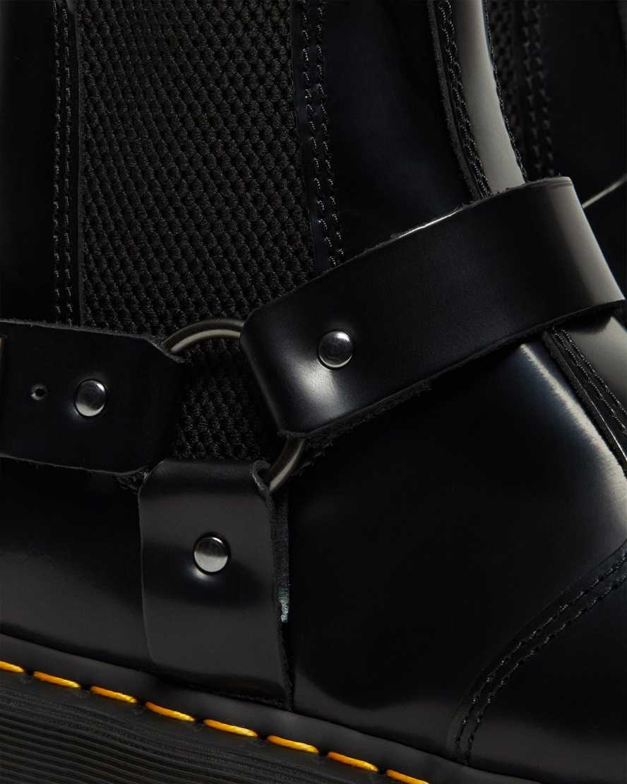 schwarze dr. martens wincox smooth herren-schnallenstiefel