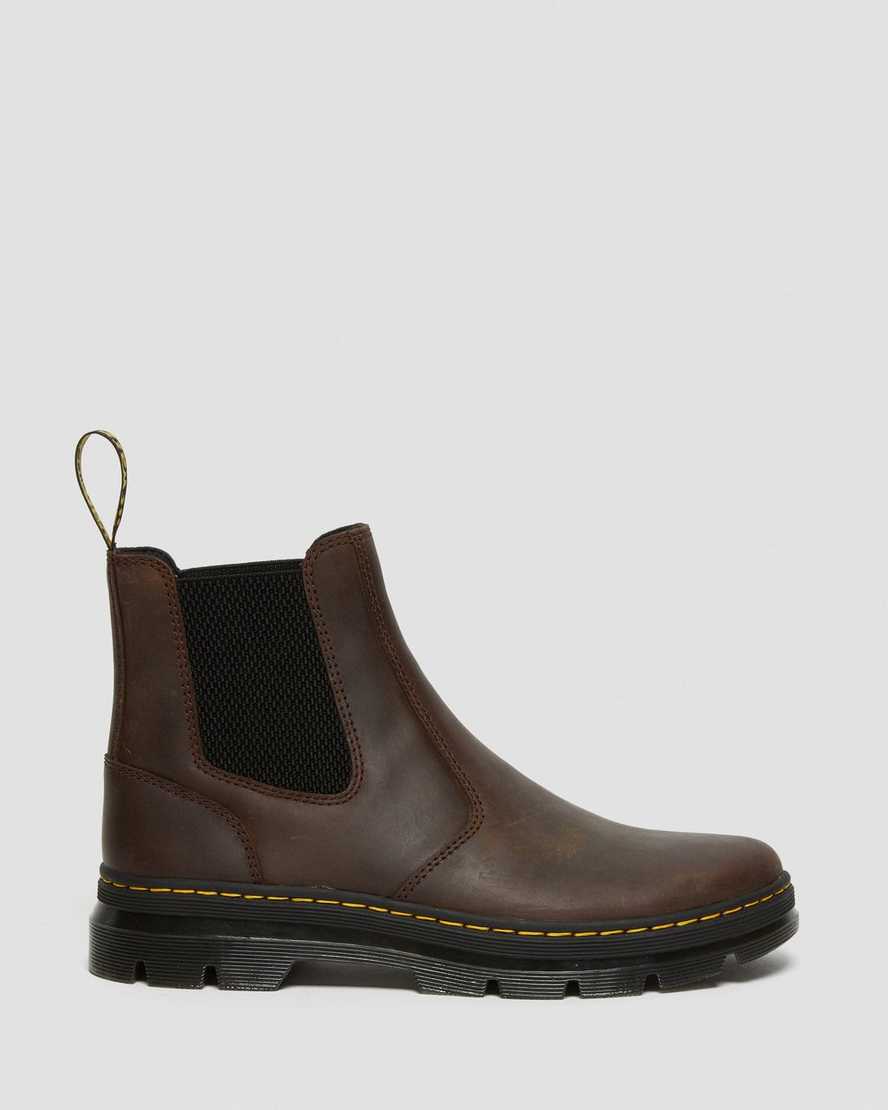 braune dr. martens embury crazy horse herren-freizeitstiefel