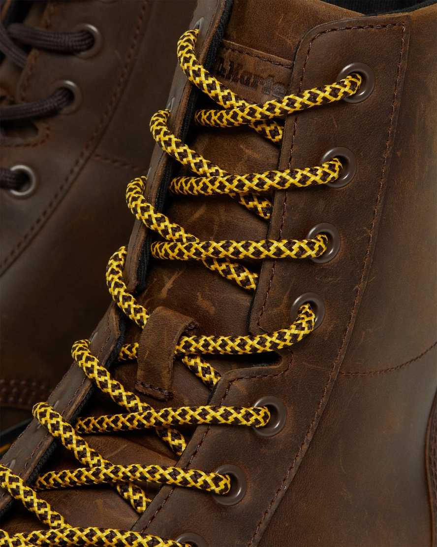 braune dr. martens combs crazy horse herren-freizeitstiefel