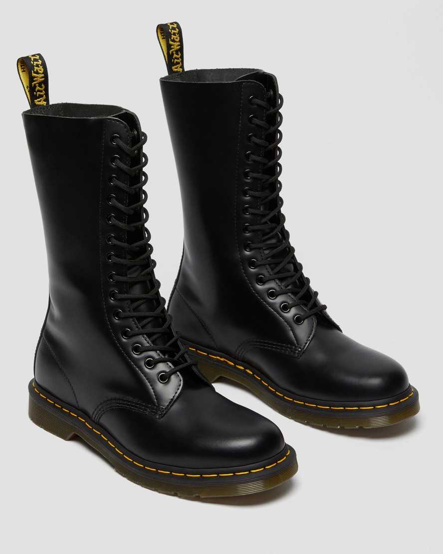 schwarze dr. martens 1914 smooth tall herren-freizeitstiefel