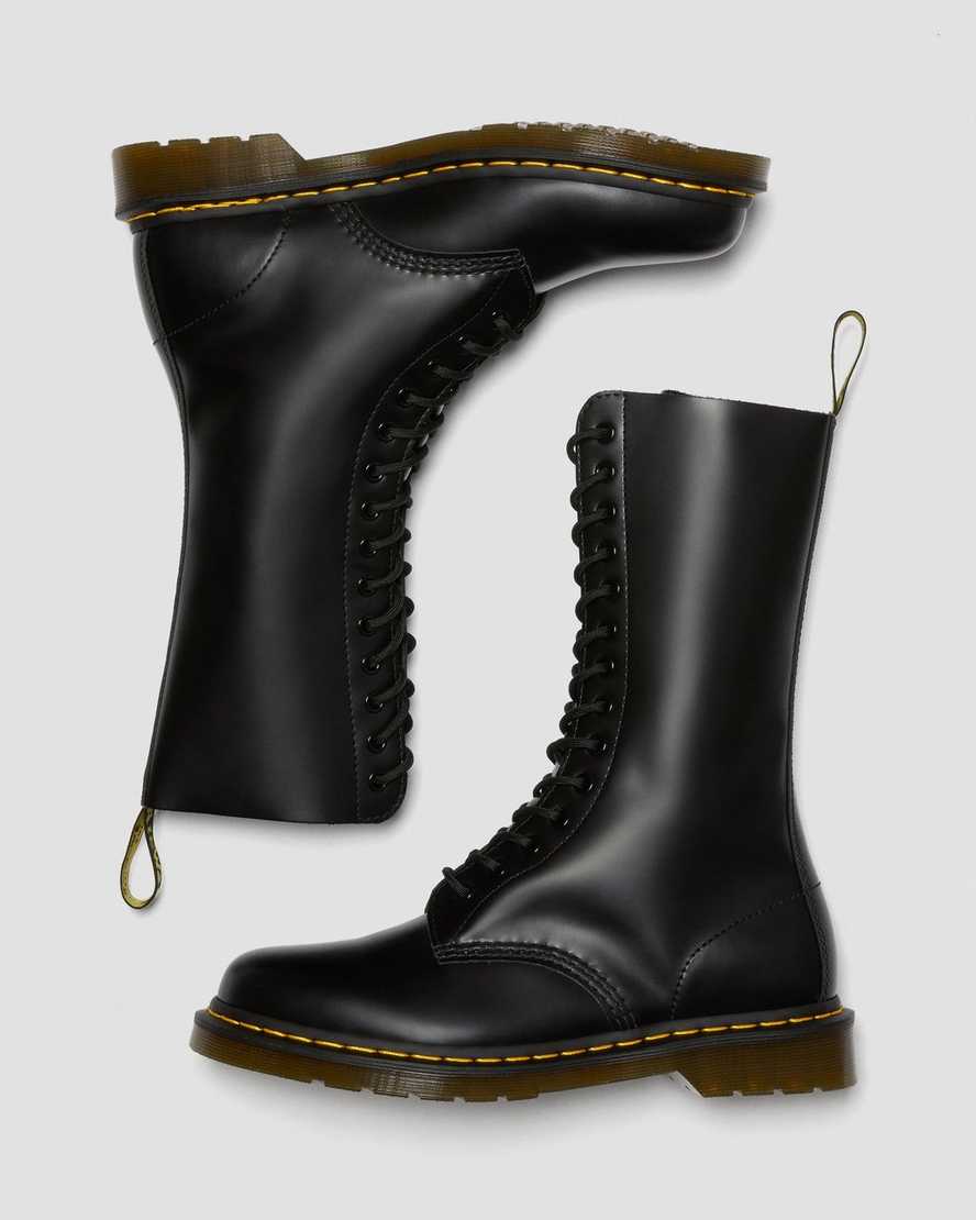 schwarze dr. martens 1914 smooth tall herren-freizeitstiefel