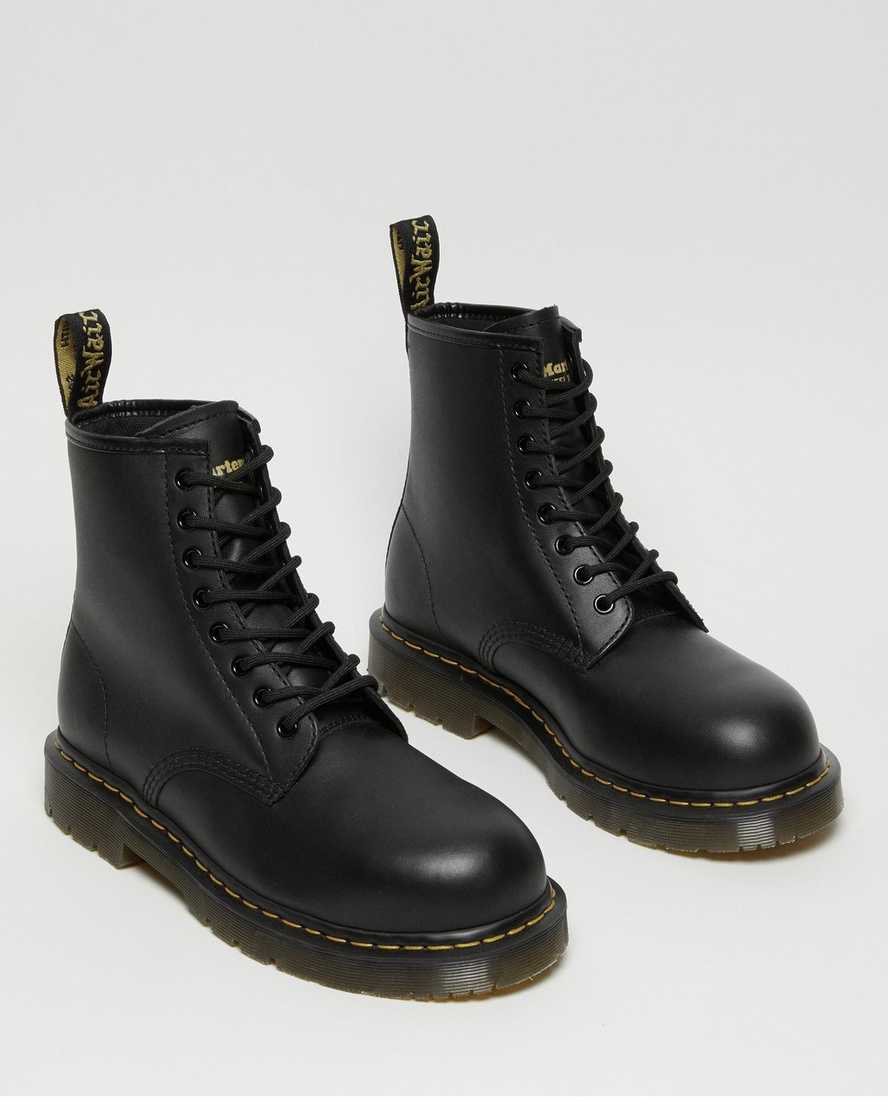 schwarze dr. martens 1460 herren-freizeitstiefel mit rutschfester stahlkappe