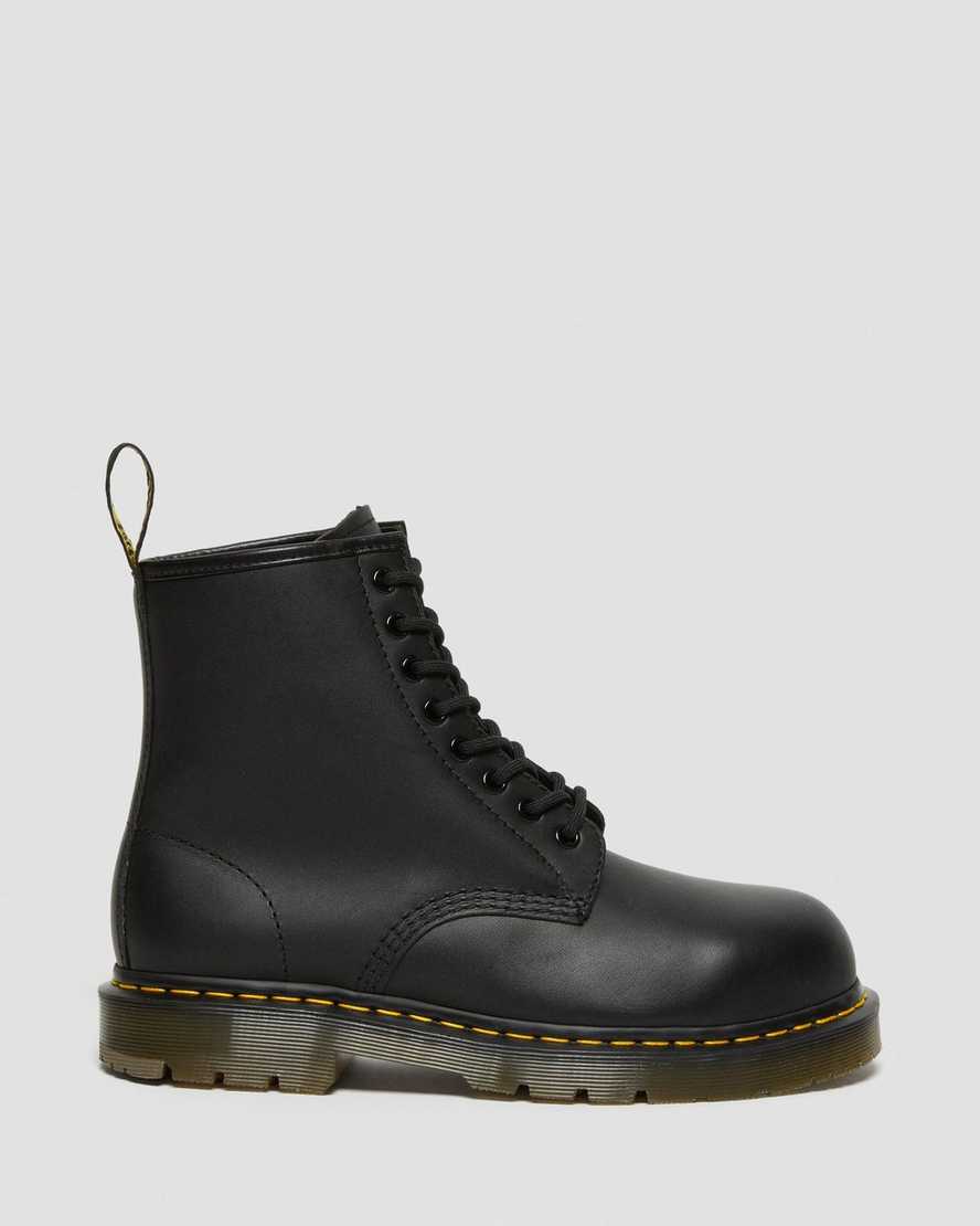 schwarze dr. martens 1460 herren-freizeitstiefel mit rutschfester stahlkappe