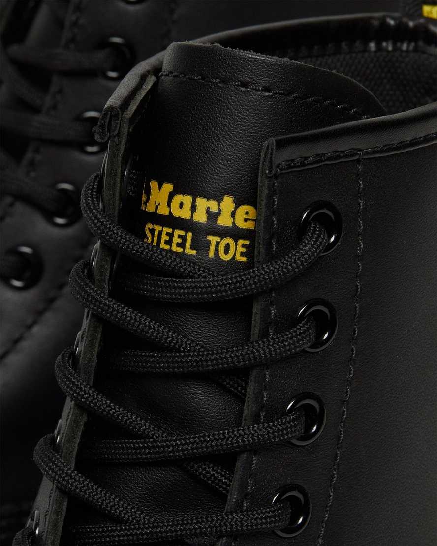 schwarze dr. martens 1460 herren-freizeitstiefel mit rutschfester stahlkappe