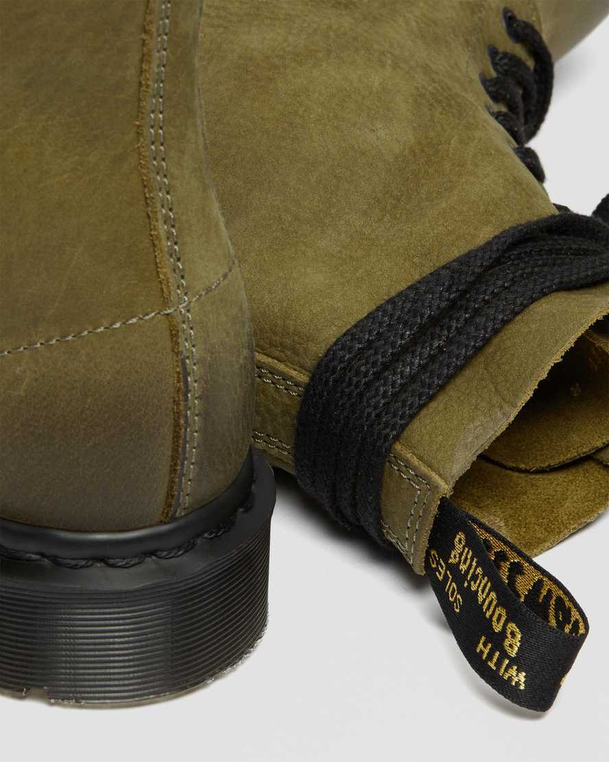 olivgrüne dr. martens 1460 pascal titan herren-freizeitstiefel hergestellt in england