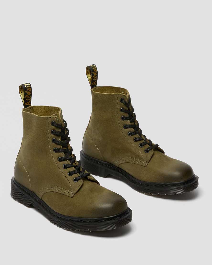 olivgrüne dr. martens 1460 pascal titan herren-freizeitstiefel hergestellt in england