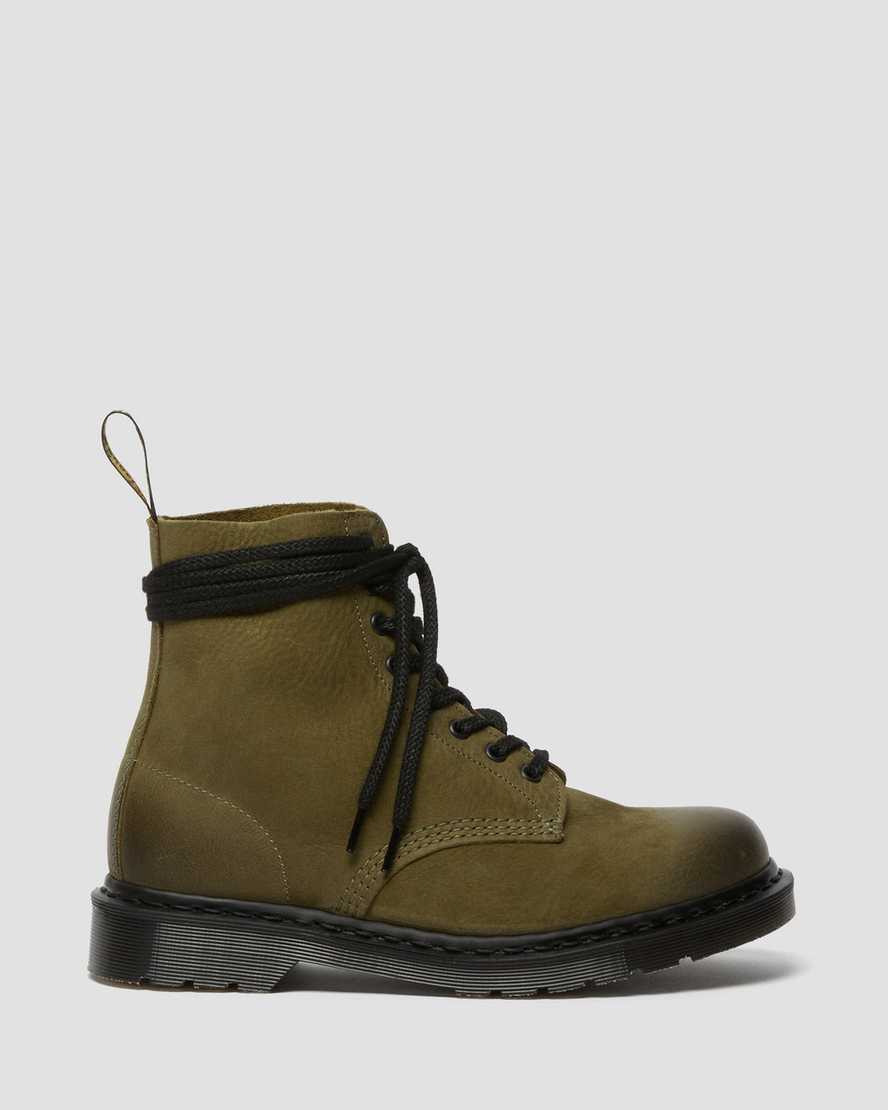 olivgrüne dr. martens 1460 pascal titan herren-freizeitstiefel hergestellt in england