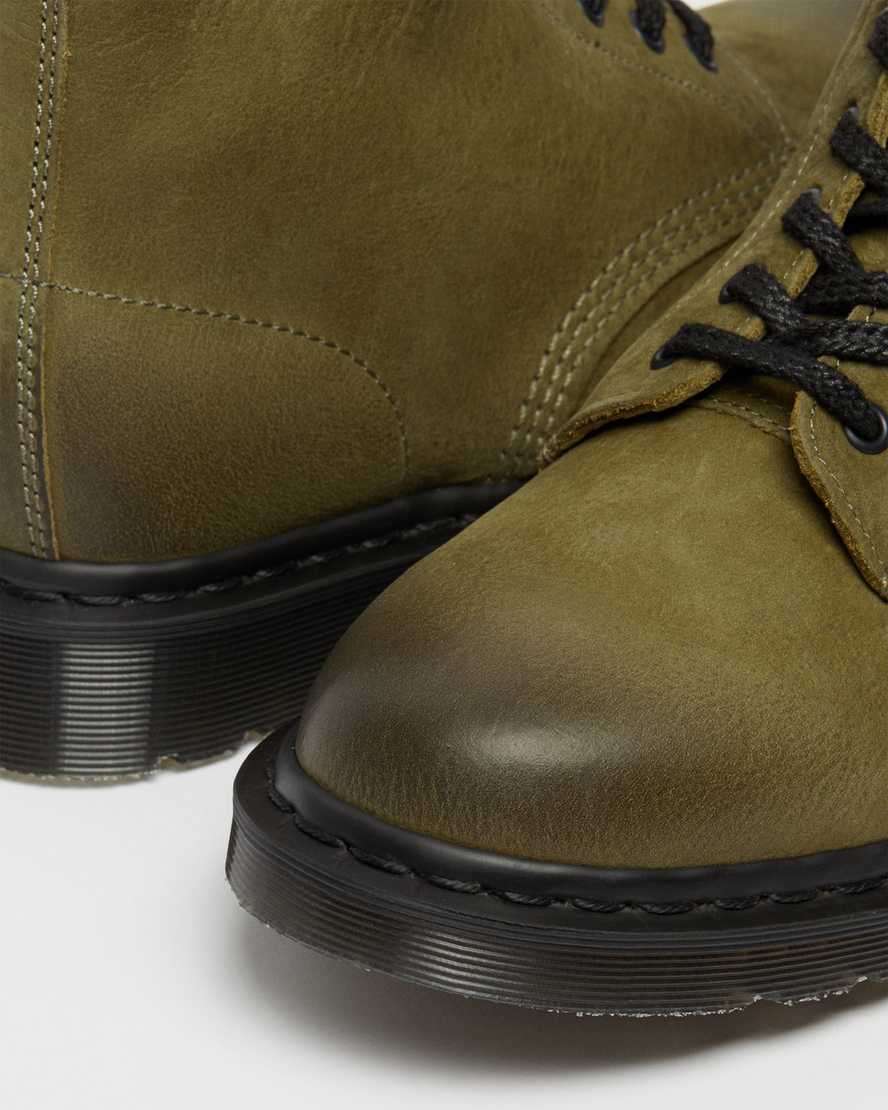 olivgrüne dr. martens 1460 pascal titan herren-freizeitstiefel hergestellt in england