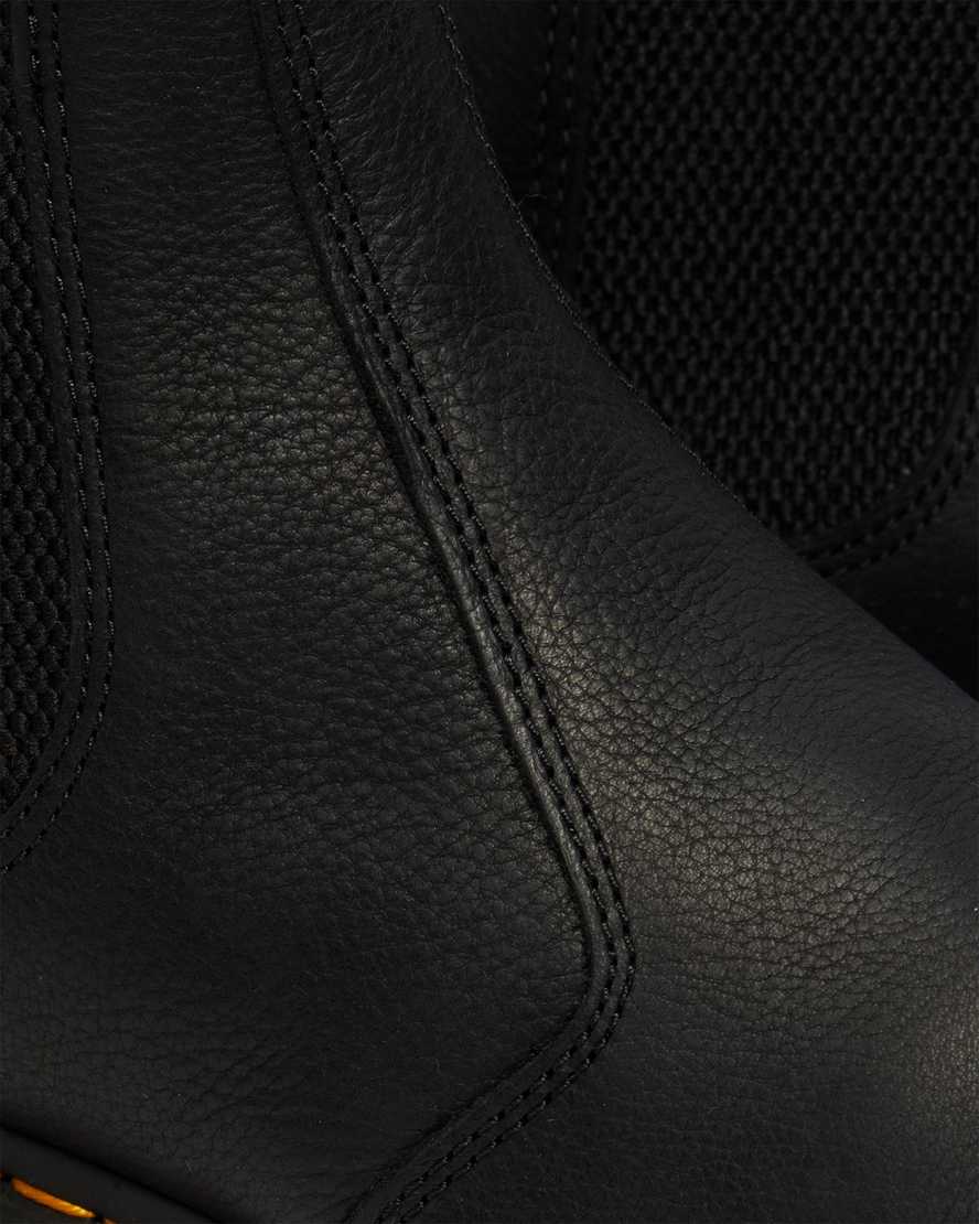 schwarze dr. martens 2976 chelsea boots für herren mit kunstfellfutter